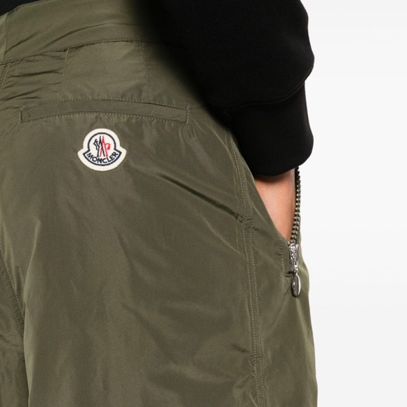 NWT [Moncler] Flared Logo High Waisted Green Trousers Women’s Sz EU 44, US 10/12 - Picture 4 of 16
